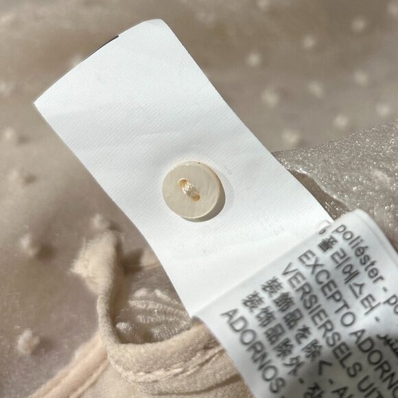 ZARA SZ XL Cream Swiss Dot Sheer Top Fairy Cottage Romantic Feminine Boho Glam - Picture 13 of 13